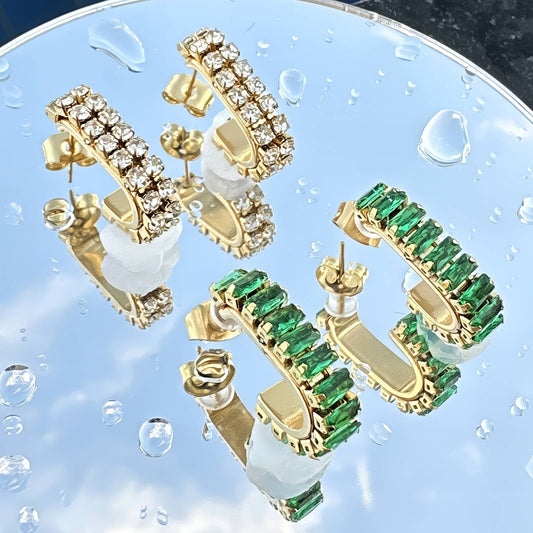 Crystal Edge Hoops
