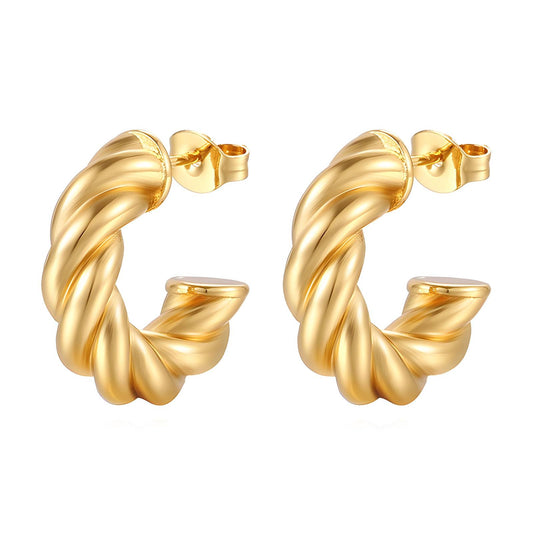 Luxe Twist Stud Hoops